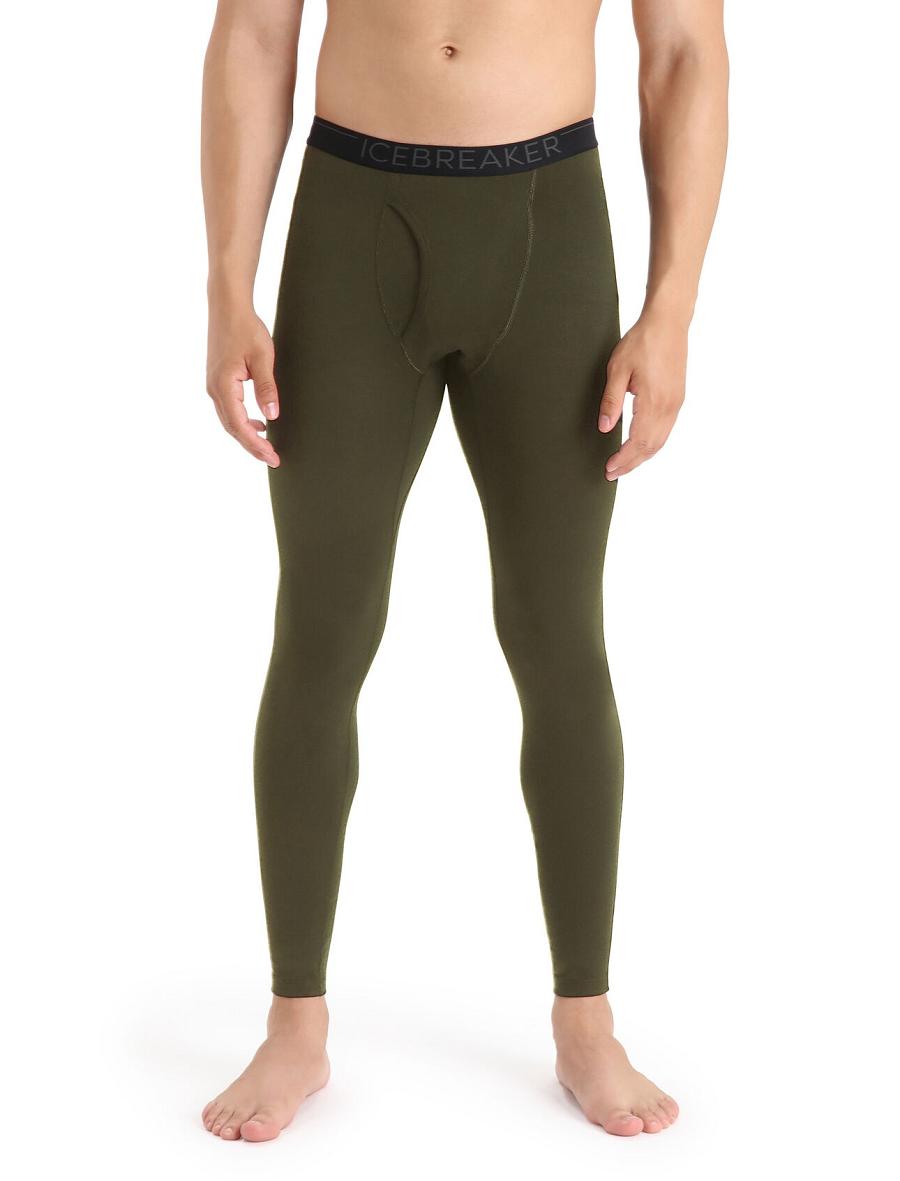 Icebreaker Merino 200 Oasis with Fly Férfi Leggings Olivazöld | HU 1131EBCX